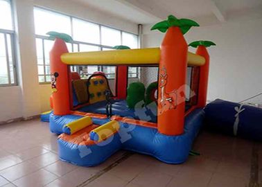 Kerajaan Hewan Tropis Komersial Rumah Bouncing Tiup PVC Dilapisi Kain Nylon 210D