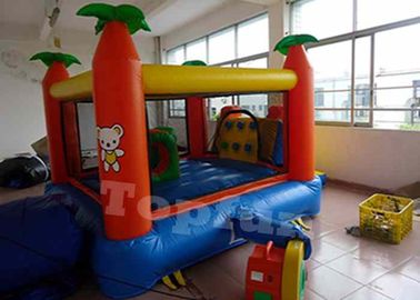 Kerajaan Hewan Tropis Komersial Rumah Bouncing Tiup PVC Dilapisi Kain Nylon 210D