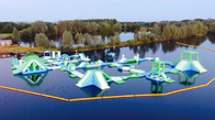 EN71 0.9mm PVC Inflatable Water Park Kursus Rintangan