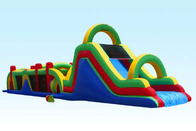 0.55mm PVC Tarpualin Giant Inflatable Obstacle Course Dengan Slide
