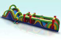 0.55mm PVC Tarpualin Giant Inflatable Obstacle Course Dengan Slide