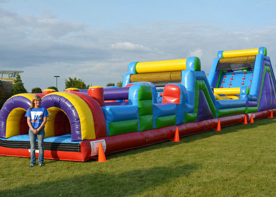 0.55mm PVC Kids Backyard Inflatable Rintangan Kursus Untuk Menantang