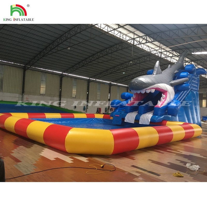 Taman Air Inflatable Dengan Slide Air Dan Kolam Renang Custom Inflatable Ground Water Park Untuk Anak-anak Dan Dewasa