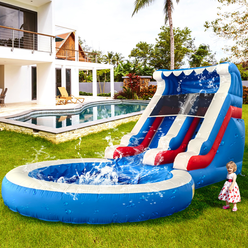 Pabrik Jual Langsung Air Slide Inflatable dengan kolam renang Air Slide Inflatable untuk orang dewasa dan anak-anak
