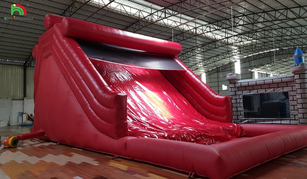 Slide air berkapasitas udara komersial di luar ruangan slide air taman bermain PVC slide air berkapasitas udara besar
