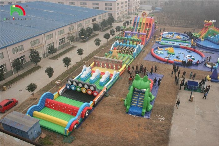 Komersial PVC Raksasa Inflatable Game Hambatan Untuk Dewasa Outdoor Running Game Equipment Course Hambatan