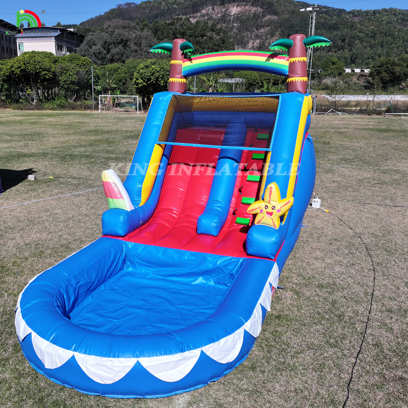 Slide Air Komersial Slide Air Inflatable PVC Untuk Anak Slide Inflatable Dengan Kolam Renang Slide kering basah Dewasa
