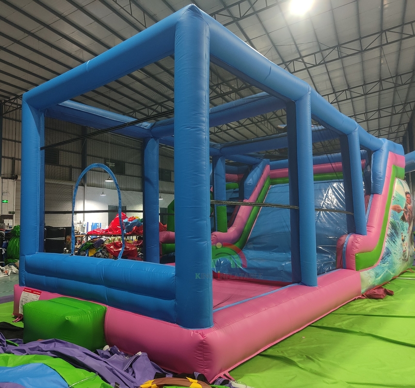 Outdoor Commercial Grade PVC Besar Air Slide Bounce House Combo Bouncy Castle