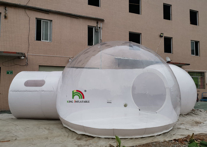 Tenda Gelembung Jelas Tiup Hotel 5m Transparan Dengan Terowongan Dan Kamar Mandi
