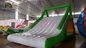 0.9mm PVC Tarpaulin CE Custom Inflatable Water Toy Green / White Slide For Rental