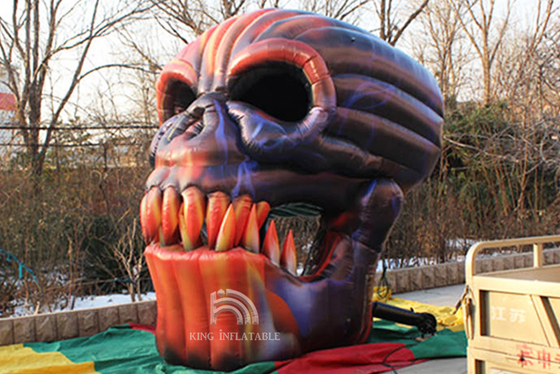 Raksasa Inflatable Tengkorak Pintu Masuk Dekorasi Halloween Inflatable Devil Skeleton Tengkorak Kepala untuk Pesta Klub