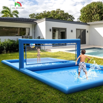 33x16.5x7FT lapangan bola voli kembung bola voli pantai jaring bola voli kolam renang lapangan air dengan pompa udara untuk permainan di luar ruangan