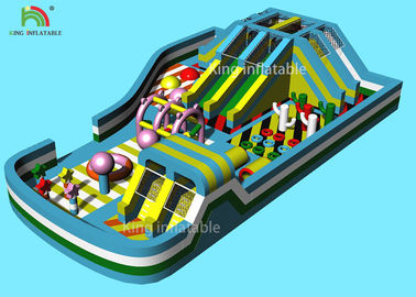 22 * 15 m Peralatan Hiburan Inflatable Kids Play Park Dry Slide Bouncer